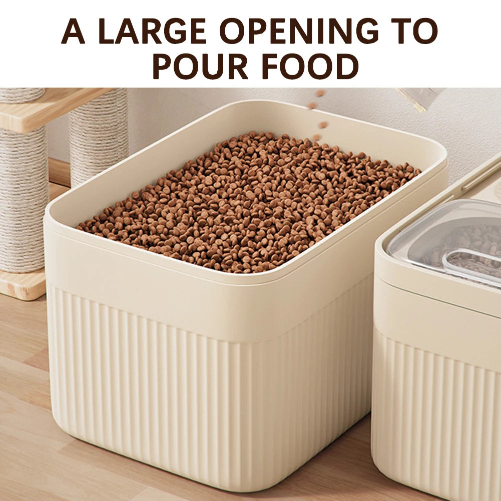 Dog Food Storage Container 5/10/15L Large Capacity Transparent Pet Food Bucket Box Moisture Proof Dog Cat Dry Food Bin