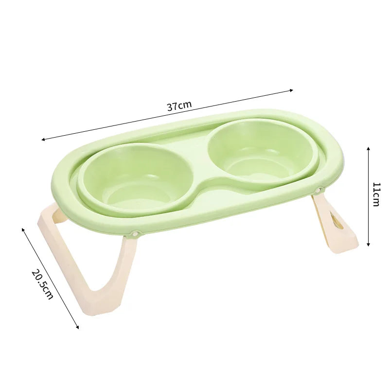 elevated Pet Cat Bowl Feeder Cat Food Bowl With Water Fountain Double Bowl Drinking Raised Stand Dish Bowls For Cats