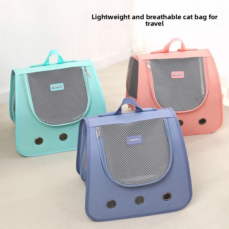 Cat bag hand-held dual shoulder two in one wear-resistant large capacity portable breathable mesh irresistible to cats
