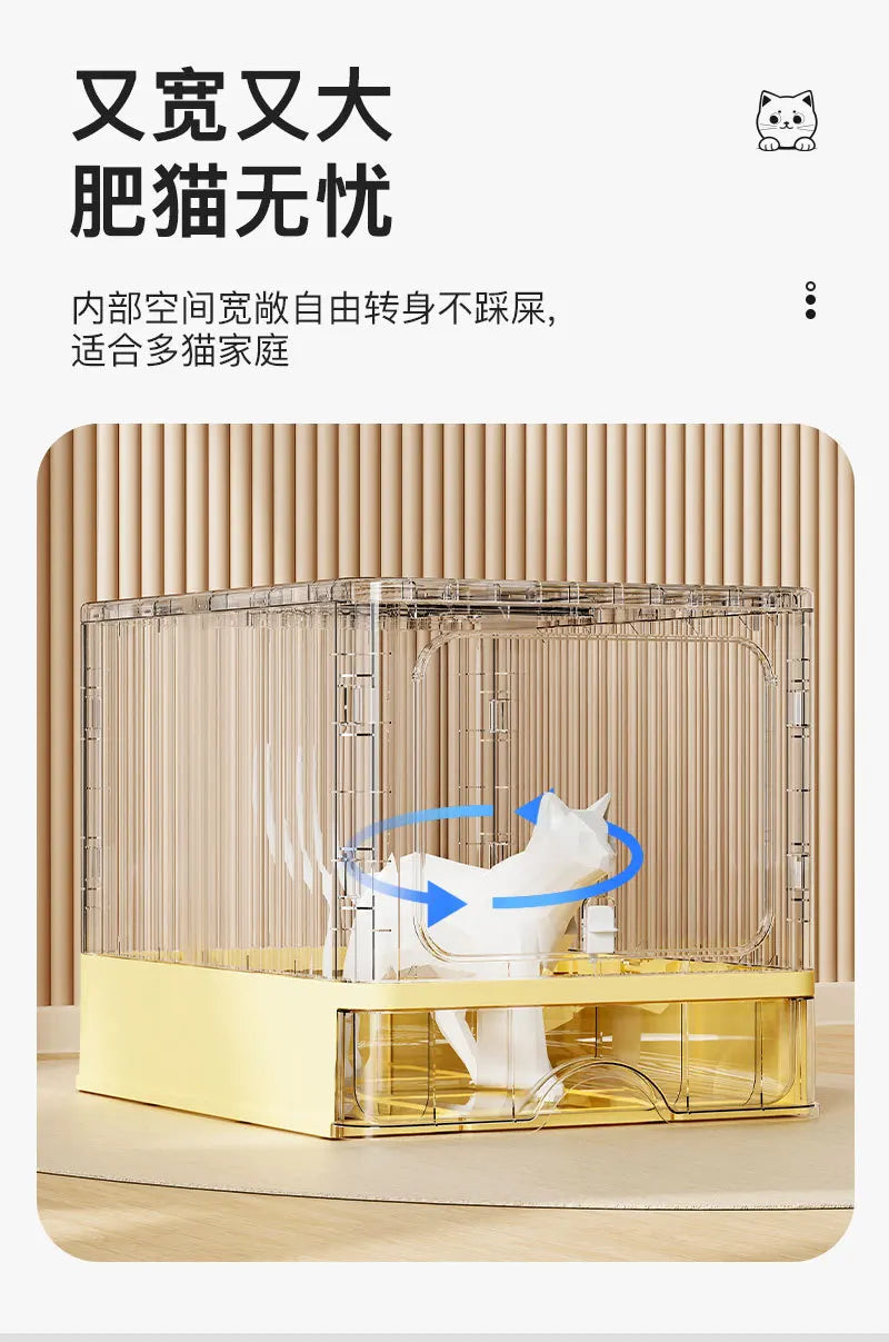 Extra Large Enclosed Cat Litter Box High Sided Anti Splash Tray with Odor Control Sealed Kitty Toilet with Deodorizer Cats