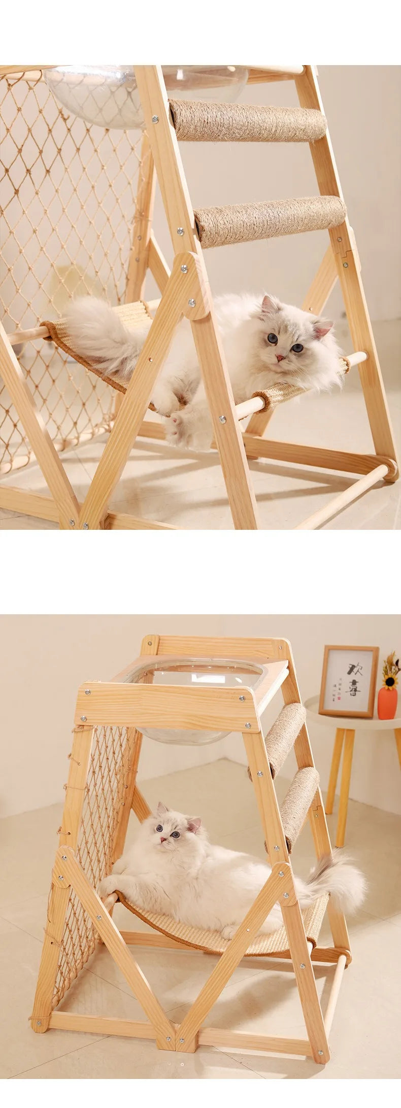 Cat Climbing Frame Space Capsule Scratching Board Hammock Sisal Wear-resistant Not Falling Chips Climbing Net Pet Supplies
