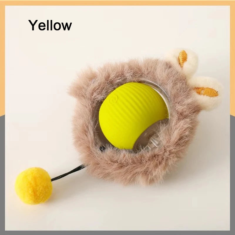 Cat Interactive ball Toy, Automatic Rolling Ball with Tail, Rechargeable Smart Pet Interactive Toy, Intelligent toy for Cat