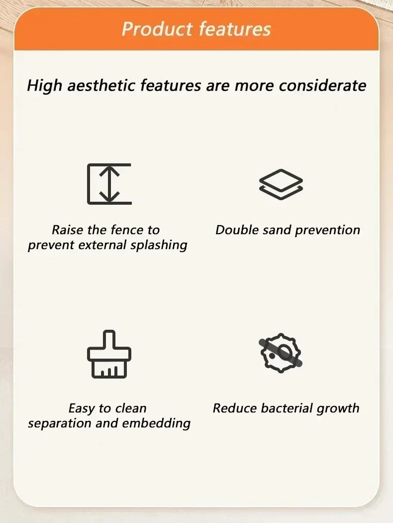 Easy Clean Cat Toilet Box with Scoop Semi Enclosed High Fence Open Top Kitty Litter Tray Durable Spacious Sandbox Pet Accessory