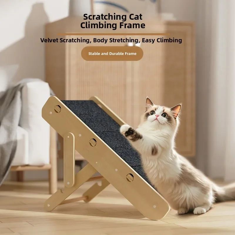 Foldable Puppy Stairs Multi-Functional Ramp for Dogs Cat Scratching Board Pet Dog Stairs Portable Climbing Wear-Resistant Ladder