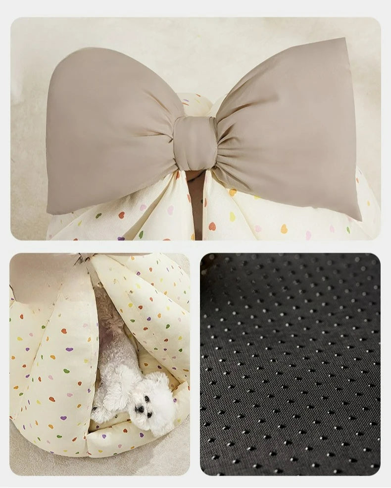 Cute Cat Bed Enclosed All-Season Pet Bed for Cats Small Dogs Nest Soft Skin-Friendly Fabric Comfortable Puppy House