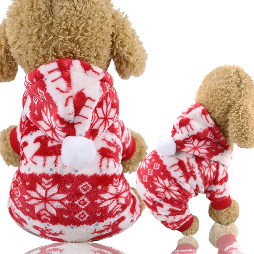Dog Clothes Christmas Winter Warm Pet Clothes Puppy Jumpsuit Hoodie Coat Doggy Apparel Mascotas Clothes For Dogs Ropa Perro