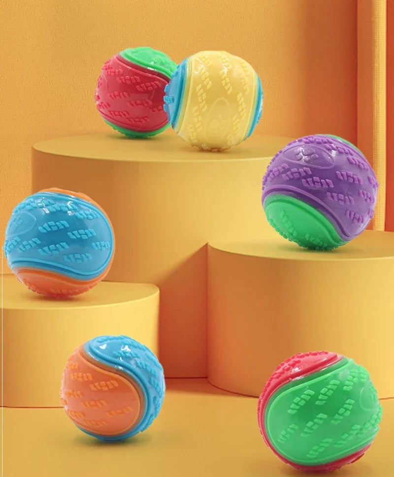 Dogs Interactive Toys Soft TPR Toys for Dog Pet Teeth Cleaning Bite Resistance Squeaky Dog Ball Toy Pet Products Accessories