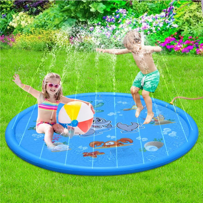 100/170cm Children's Pet Inflatable Water Spray Pad Outdoor Game Dog Interactive Water Spray Toy Outdoor Lawn Water Play Pad