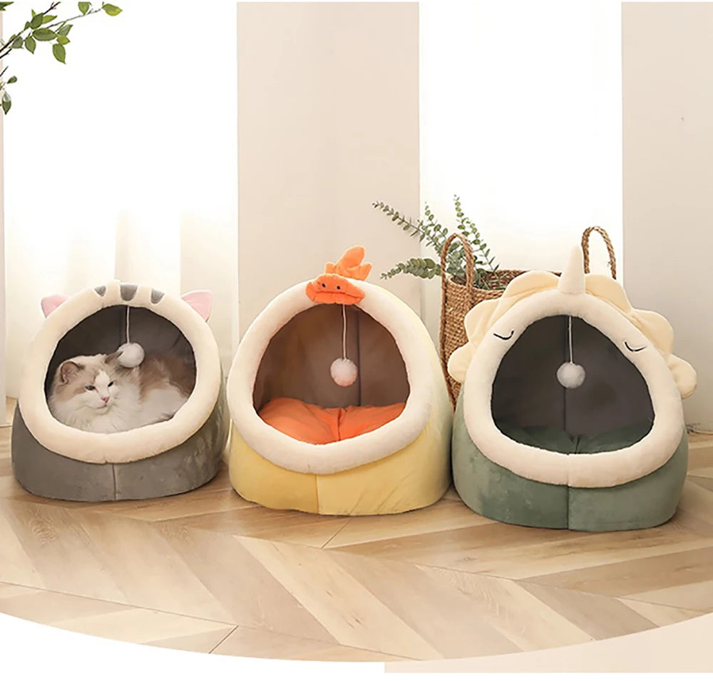 Deep Sleep Cat Bed Warm Pet Basket Cozy Cat House Kitten Lounger Cushion Cat Nesk Tent Very Soft Small Dog Mat Bag Cave Cats Bed