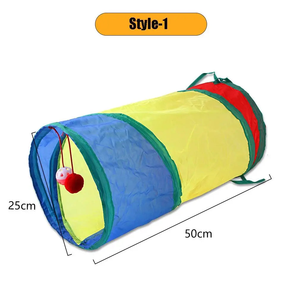 Foldable Cat Tunnel Tube Collapsible Cat Nest Pet Training Interactive Fun Play Toy Rabbit Guinea Pig Tent Maze Tunnel