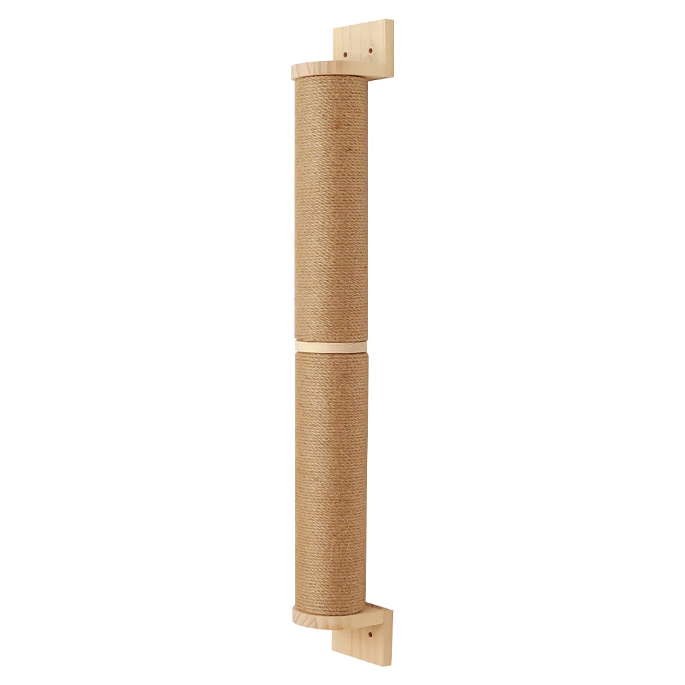 Cat Scratching Post Wall Furniture Wood Wall Mounted Kitten Scratcher Tree Tower Toys Thicker Column for Indoor Cats Accessories