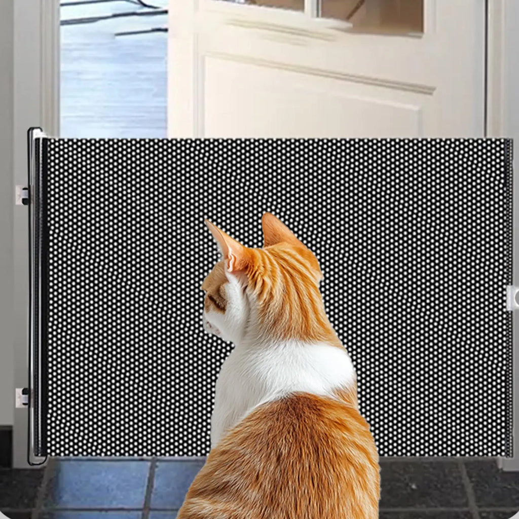 Expandable Cat and Dog Safety Gate Retractable Pet Gate, Portable Stair and Hallway Gate Prevents Babies DogsCats from Crossing