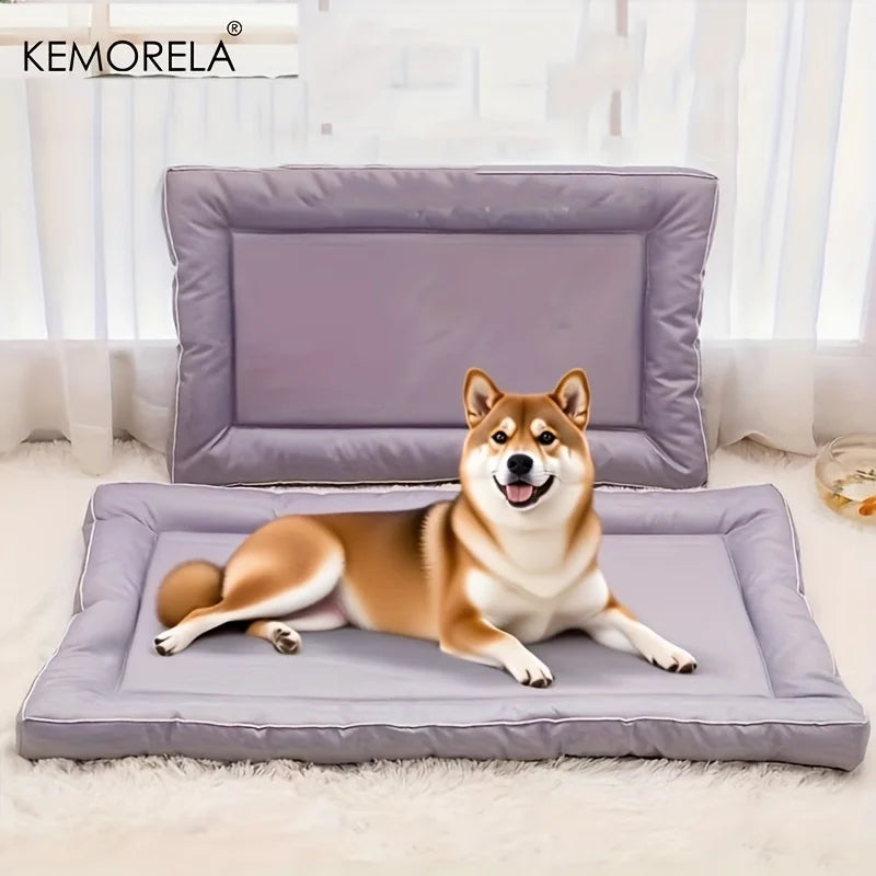 Extra Large Square Pet Bed Non-Slip Polyester Mat Cooling Design for Dogs & Cats Universal All-Season Use Multiple Color Options