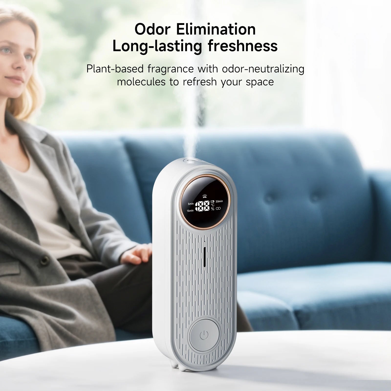 Essential Oil Diffuser with APP Control, Aroma Diffuser (Auto Spray, Desktop Wall Mountable) for Home Office, with Refill Liquid