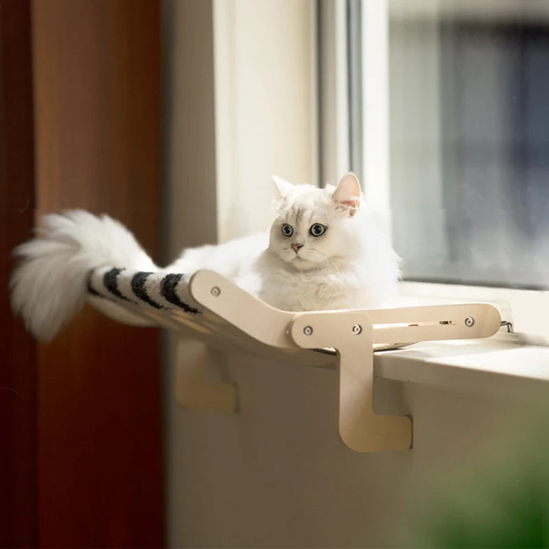 Hanging Pet Cat Bed Window Hammock Sofa House Furniture Kitten Indoor Washable Removable Seat Wooden Sleeping Bed Perch Shelves