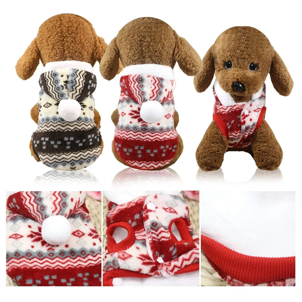 Dog Clothes Christmas Winter Warm Pet Clothes Puppy Jumpsuit Hoodie Coat Doggy Apparel Mascotas Clothes For Dogs Ropa Perro