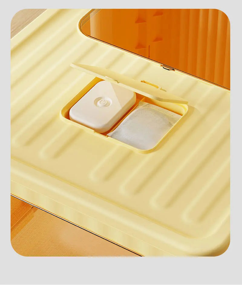 Extra Large Enclosed Cat Litter Box High Sided Anti Splash Tray with Odor Control Sealed Kitty Toilet with Deodorizer Cats