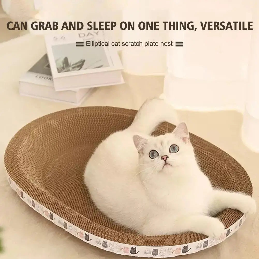 Cat Scratching Post Bed Cat Scratch Board Nest Cat Scrapers Round Oval Grinding Claw Toys For Small Cats Durable Bed Nest