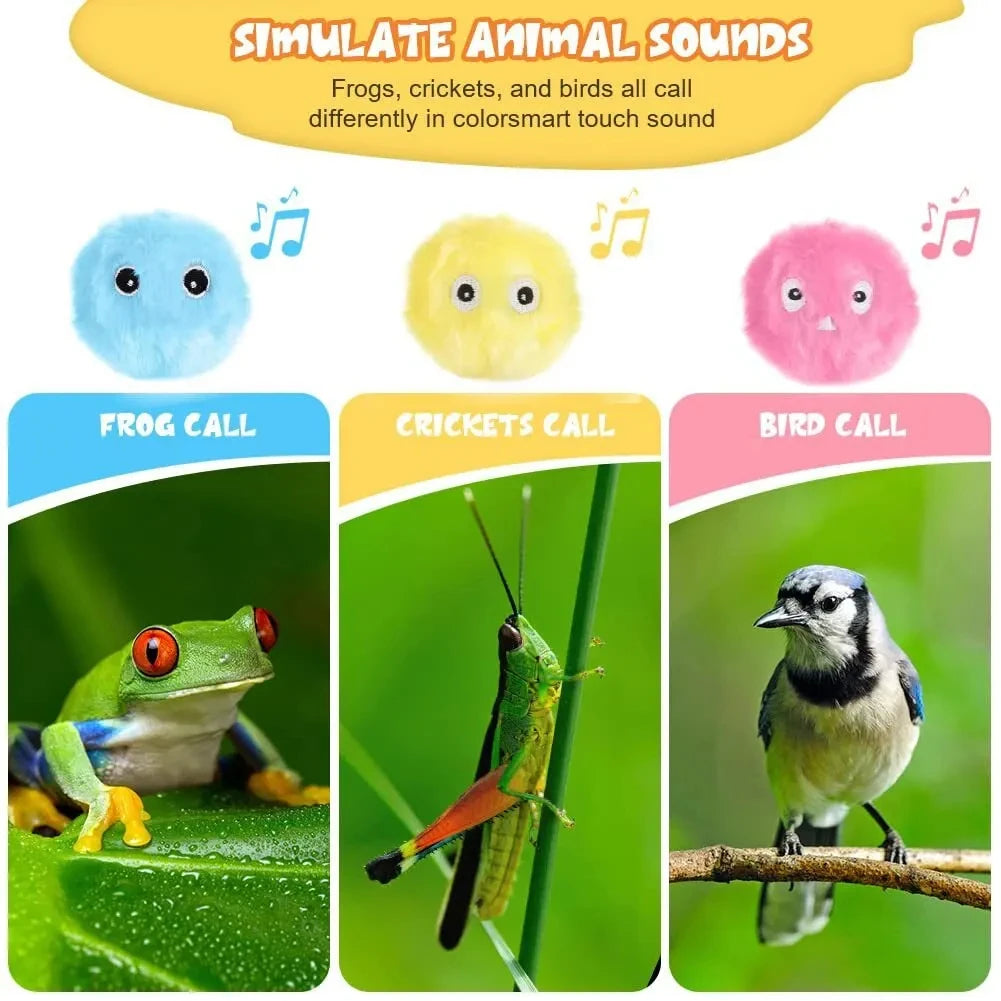 Automatic Cat Toy with Random Barking Sounds, Interactive Plush Ball for Boredom Relief & Exercise, Electric Pet Teaser Gift