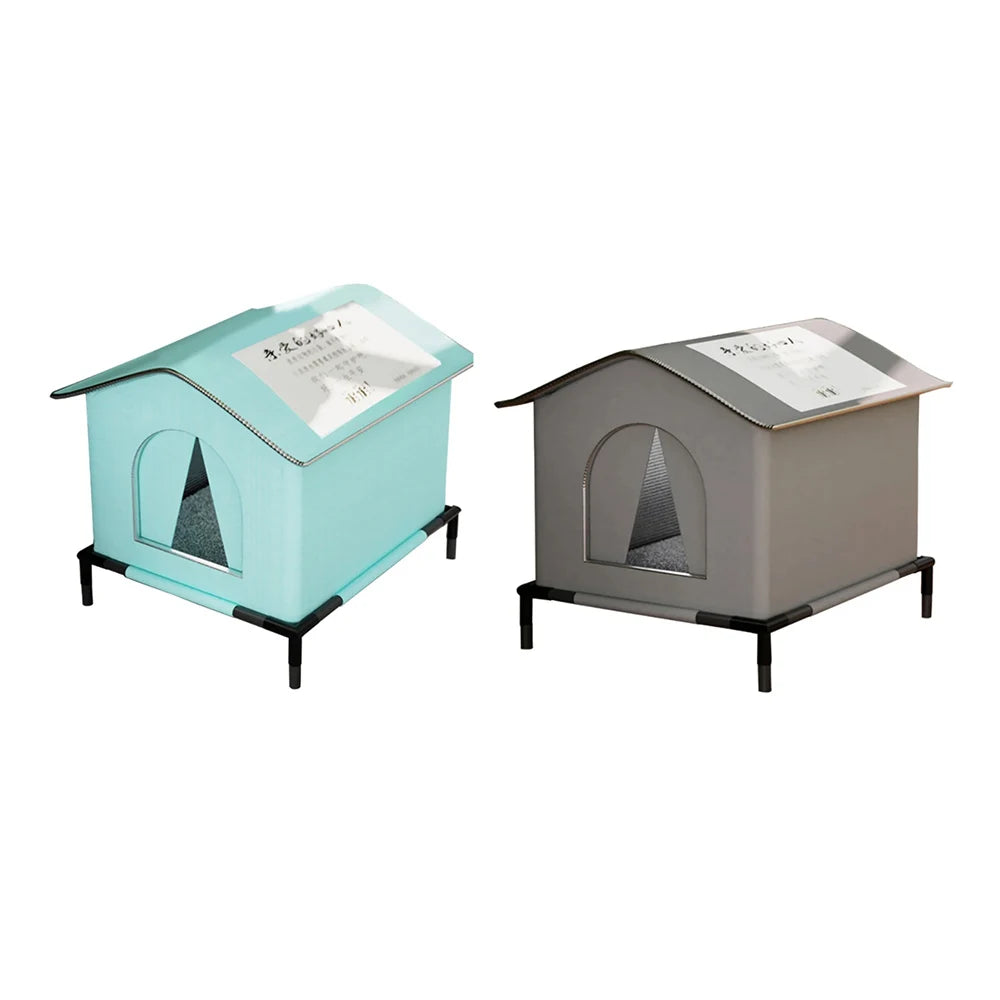 Four Seasons Cat House Outdoor Waterproof Pet Shelter for Cold Weather Stray Cats Dogs Thermal Insulated Windproof Design