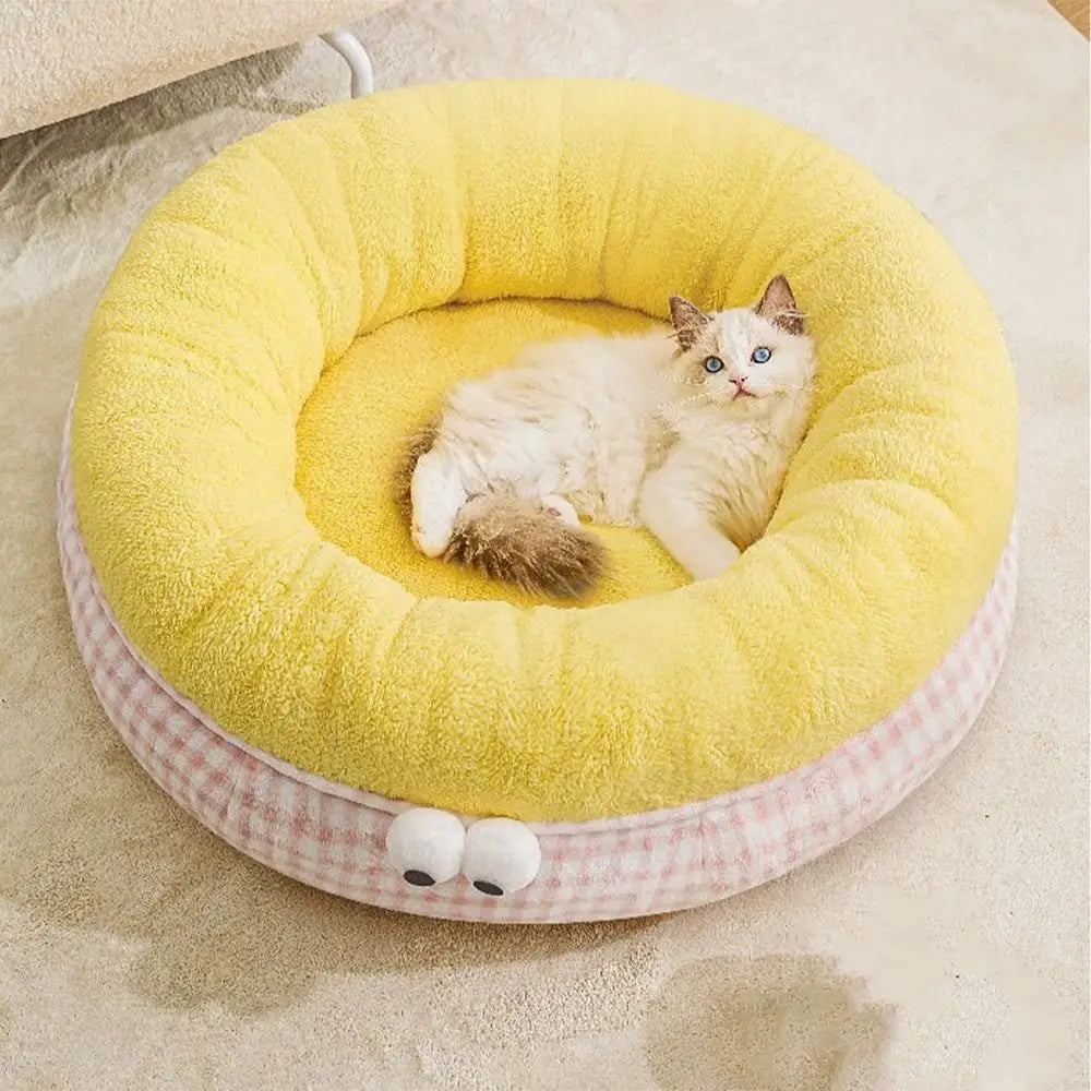 Cute Cartoon Pet Dog Bed Soft Warm Cat Sleeping Mattres Semi-surrounded Thickened Pet Nest Kennel For Dogs Puppy Kitten