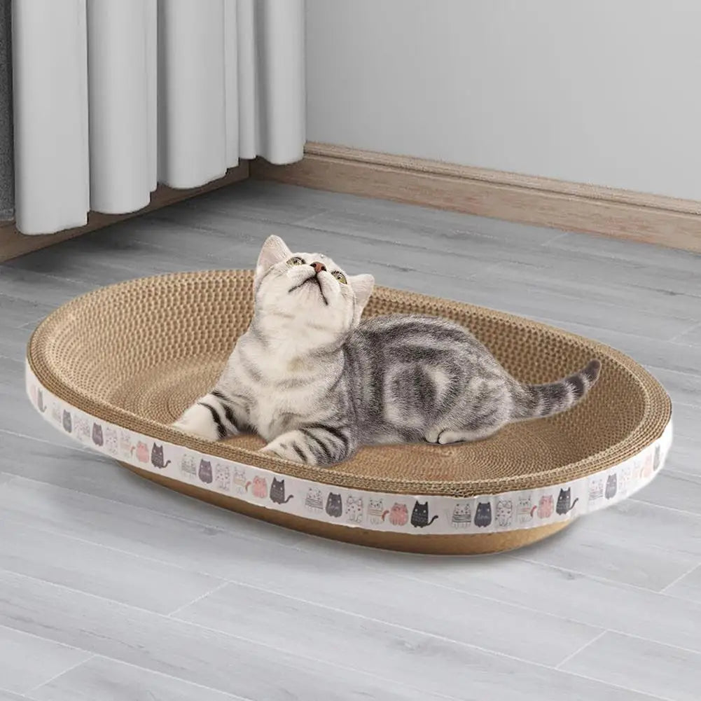 Cat Scratching Post Bed Cat Scratch Board Nest Cat Scrapers Round Oval Grinding Claw Toys For Small Cats Durable Bed Nest