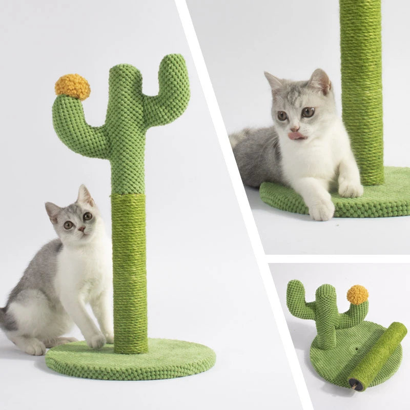 Cactus Cat Scratching Posts Sisal Rope Cat Scratcher Cactus for Young and Adult Cats Interactive Toy Play for Grinding Claws