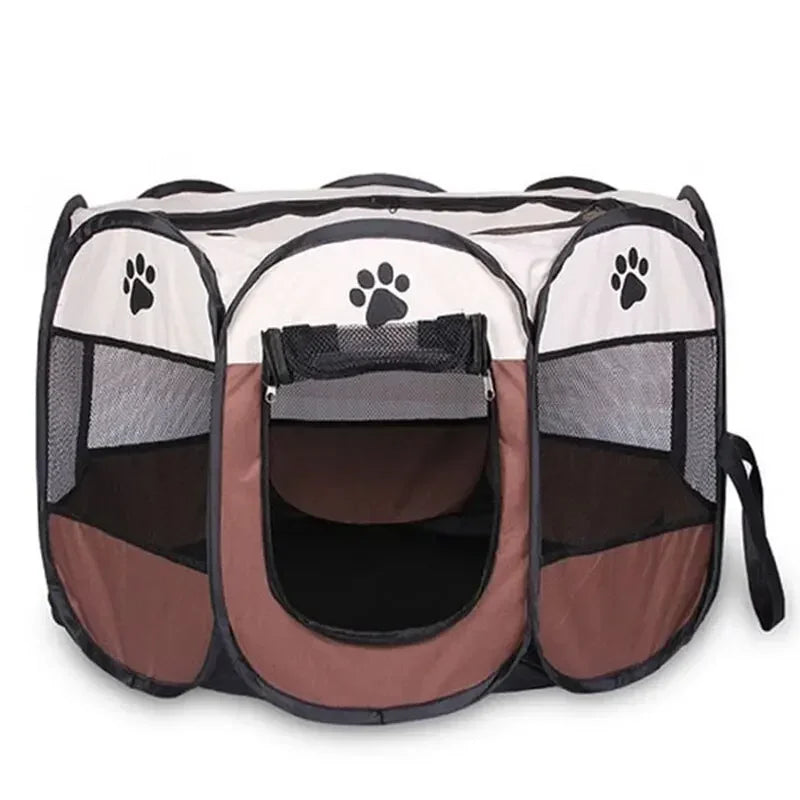 1PCPortable Foldable Pet Tent - Octagonal Fence Design, Suitable for Puppies & Cats, Easy-to-Use Outdoor Shelter