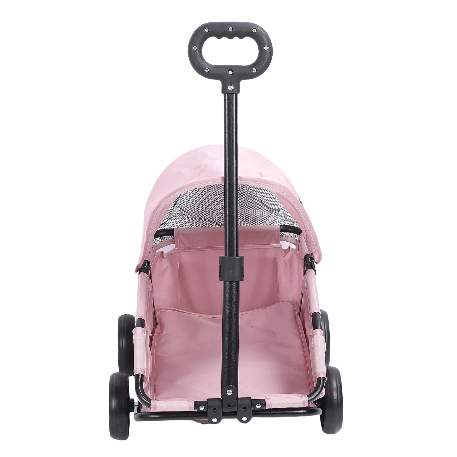 Foldable Pet Stroller with Canopy 4 Wheels Pet Strolling Cart for Small Dogs Cats Lightweight Easy Assembly Multifunctional Use