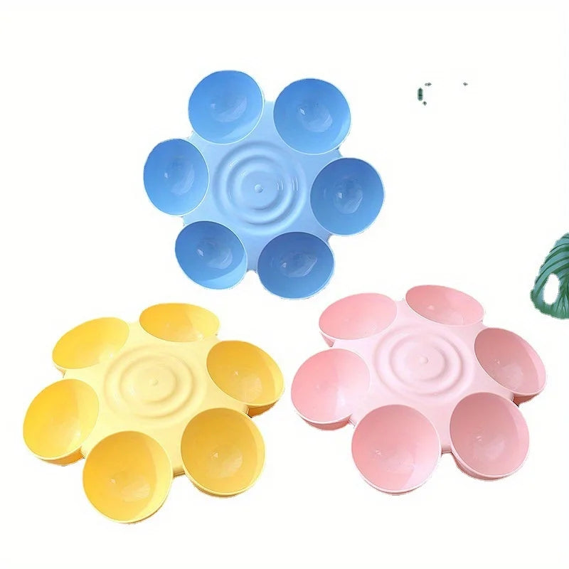 6-in-1 Pet Pet Pet Petal Shaped Cat Bowl, Multi Pet Edible, Multi Functional, Tilted Slow Feed Bowl for Food and Water