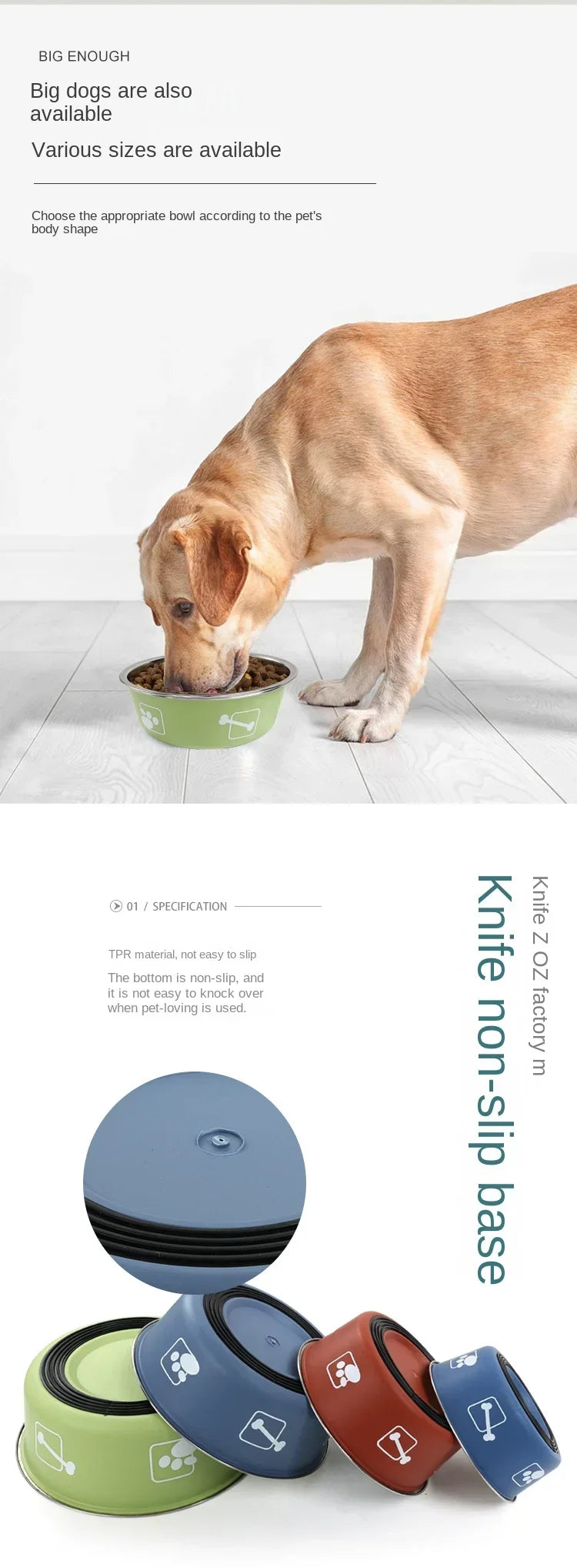 Durable Pet Food Bowl Stainless Steel Double-layer Thickened Anti-slip Water Pet Feeder Water Basin Universal for Cats and Dogs