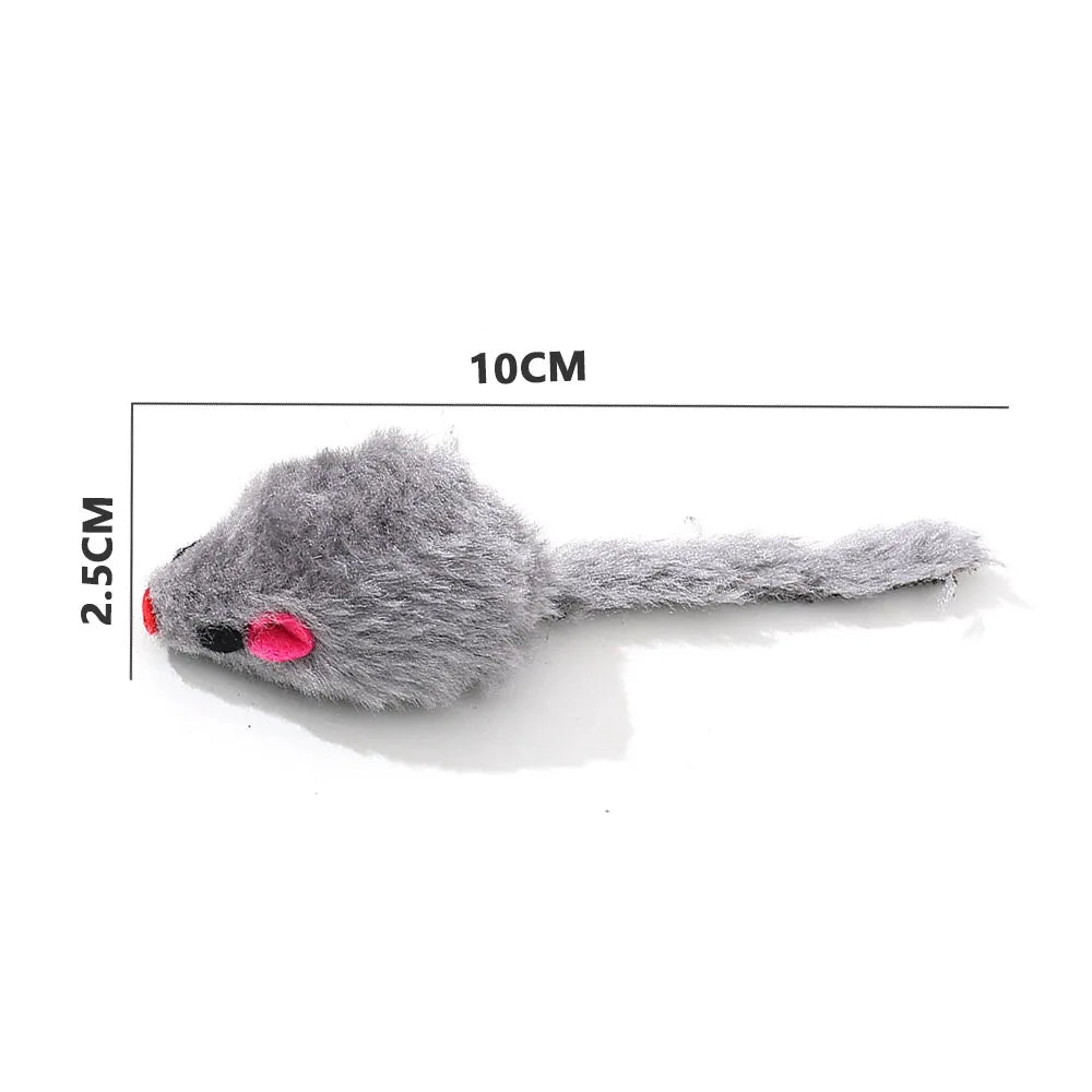 24pcs/pack Pet Cat Mouse Toys Simulation Plush Mouse Toys for Cat Interactive Game Playing Kitten Pet Supplies Random Color