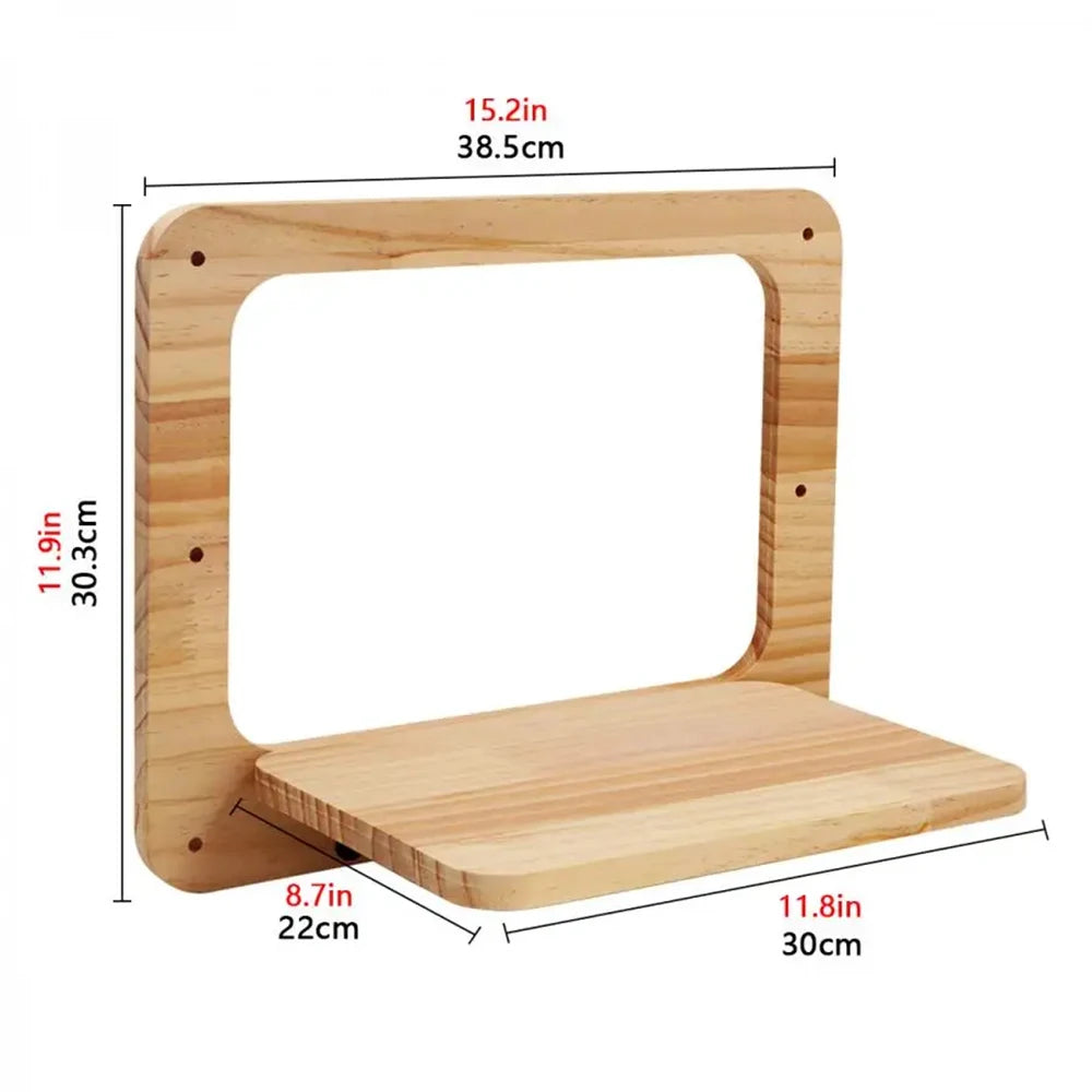 Circular Wooden Cat Wall Shelves Cat Play Furniture Sturdy Build Provide a Cozy and Trendy Spot for Cats to Lounge and Explore