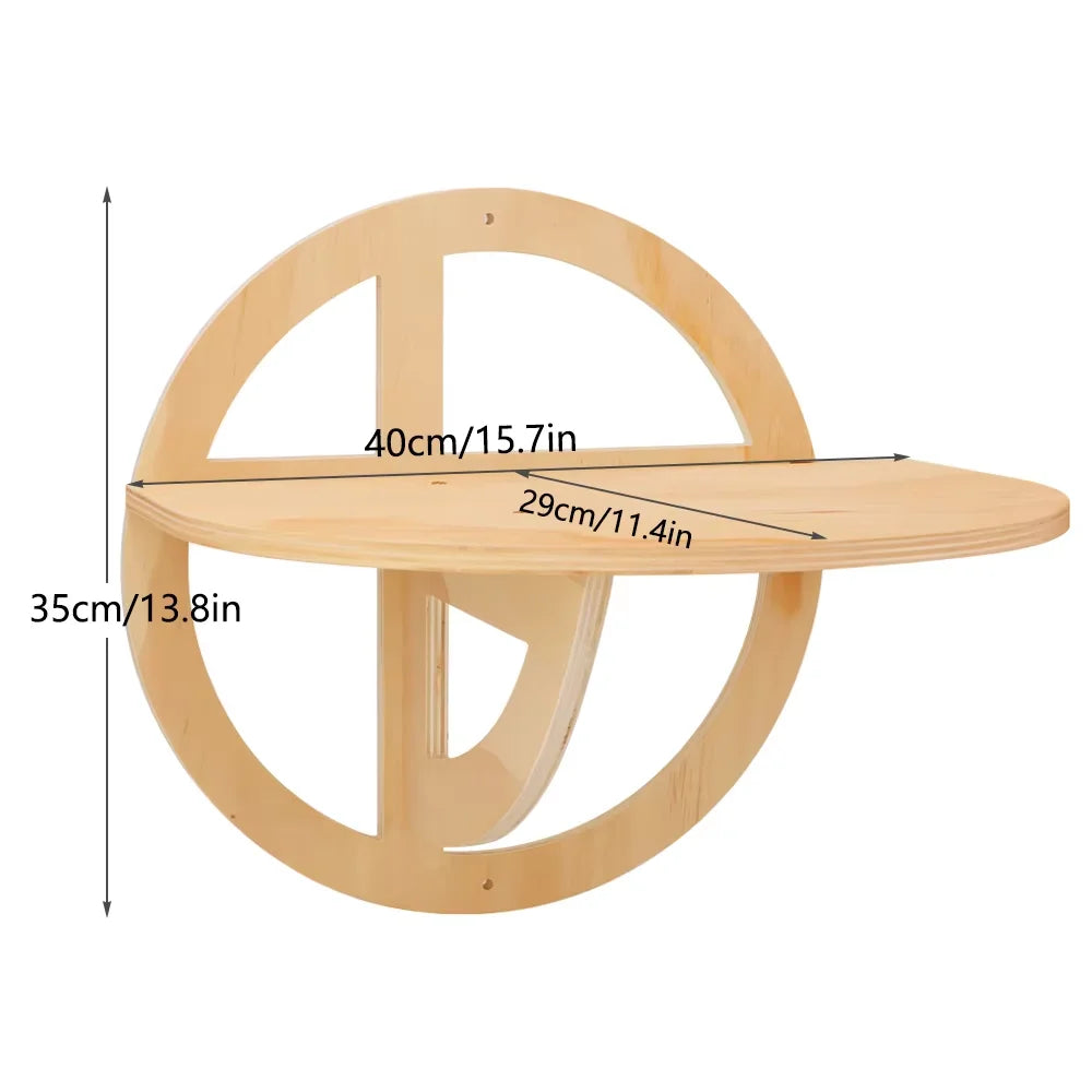 Circular Wooden Cat Wall Shelves Cat Play Furniture Sturdy Build Provide a Cozy and Trendy Spot for Cats to Lounge and Explore