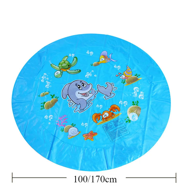 100/170cm Children's Pet Inflatable Water Spray Pad Outdoor Game Dog Interactive Water Spray Toy Outdoor Lawn Water Play Pad