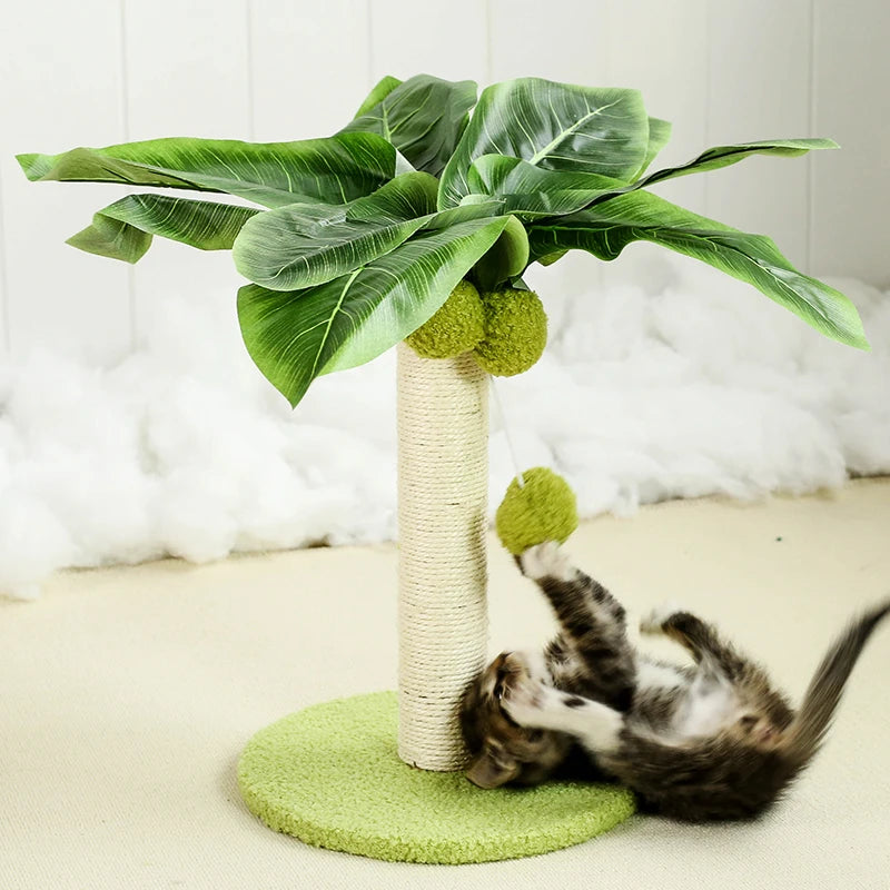 Cat Scratching Post with Dangling Balls For Kitten Cute Palm Tree Cat Scratching Posts Indoor Sisal Rope Cats Posts Pet Products