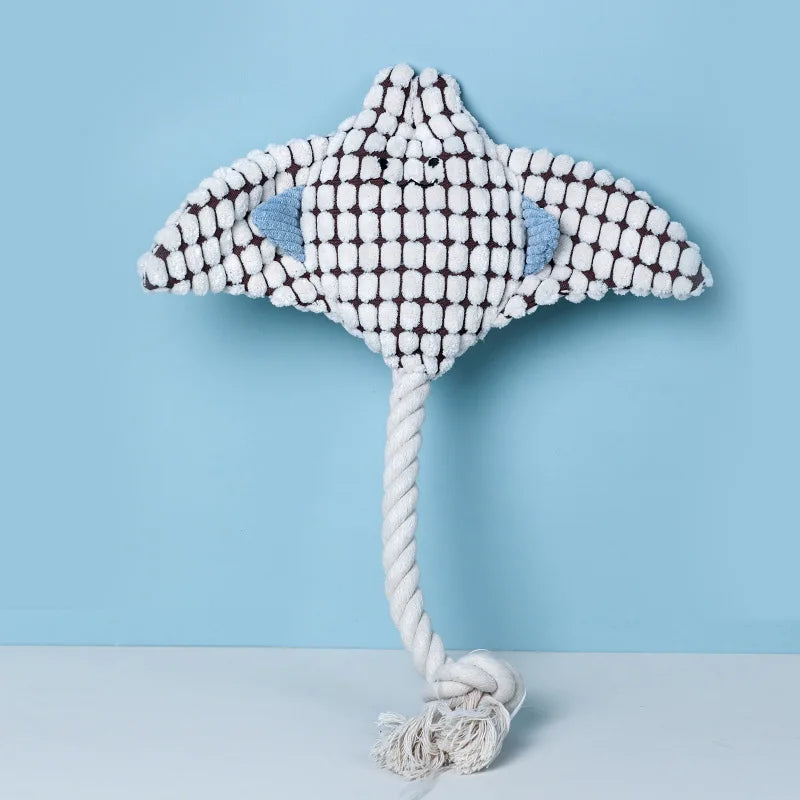 Dog Pet Plush ocean Toys Sound Interactive Dog Chew Toys Plush Stuffing Squeak Pet Supplie