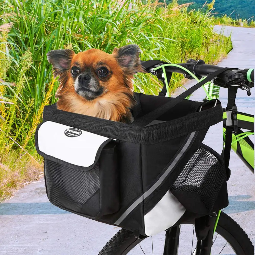 Bicycle Bag Dogs Baskets Bike Handlebar Front Basket Small Cat Dog Nest Puppy Cats Bed Carrier For Travel Shopping