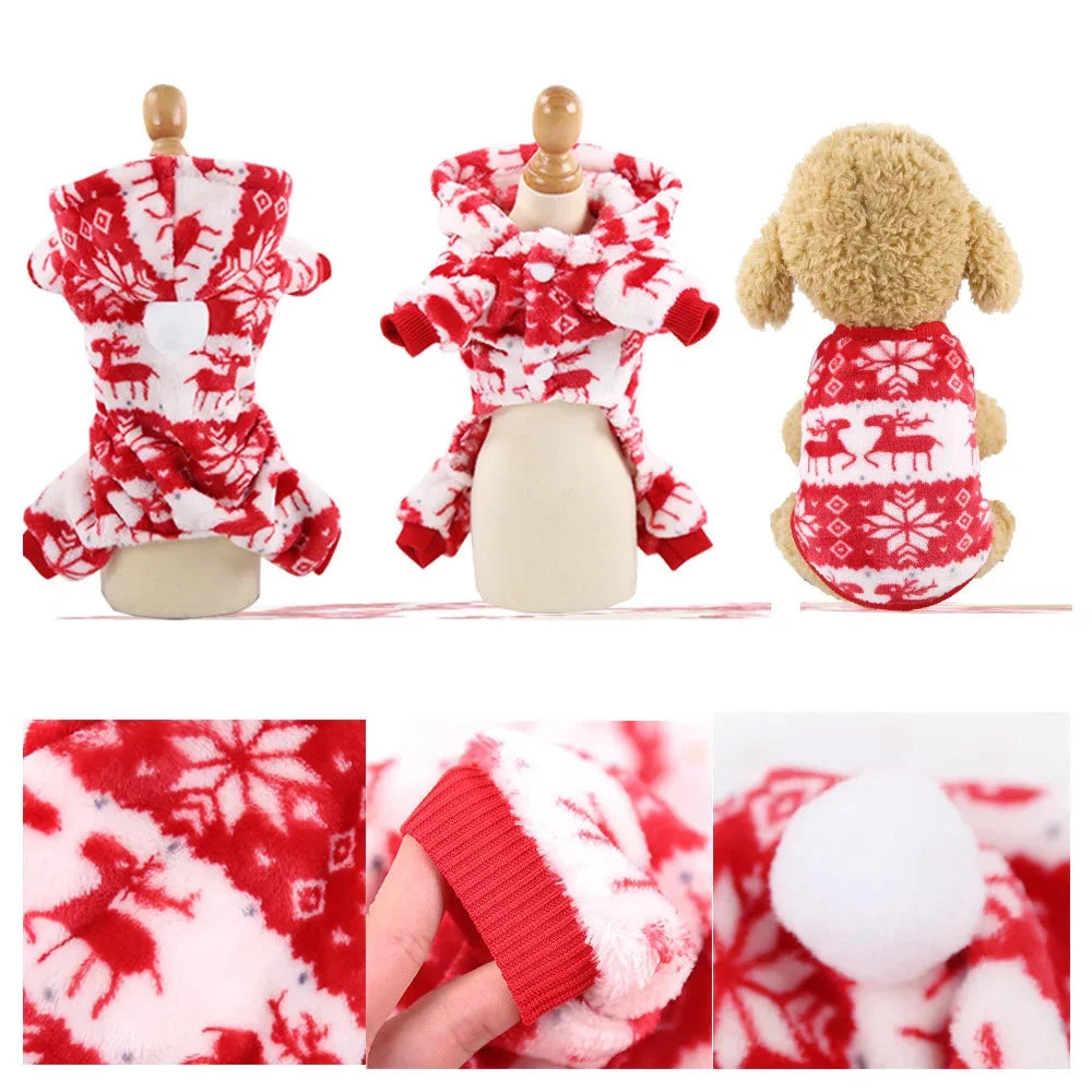 Dog Clothes Christmas Winter Warm Pet Clothes Puppy Jumpsuit Hoodie Coat Doggy Apparel Mascotas Clothes For Dogs Ropa Perro