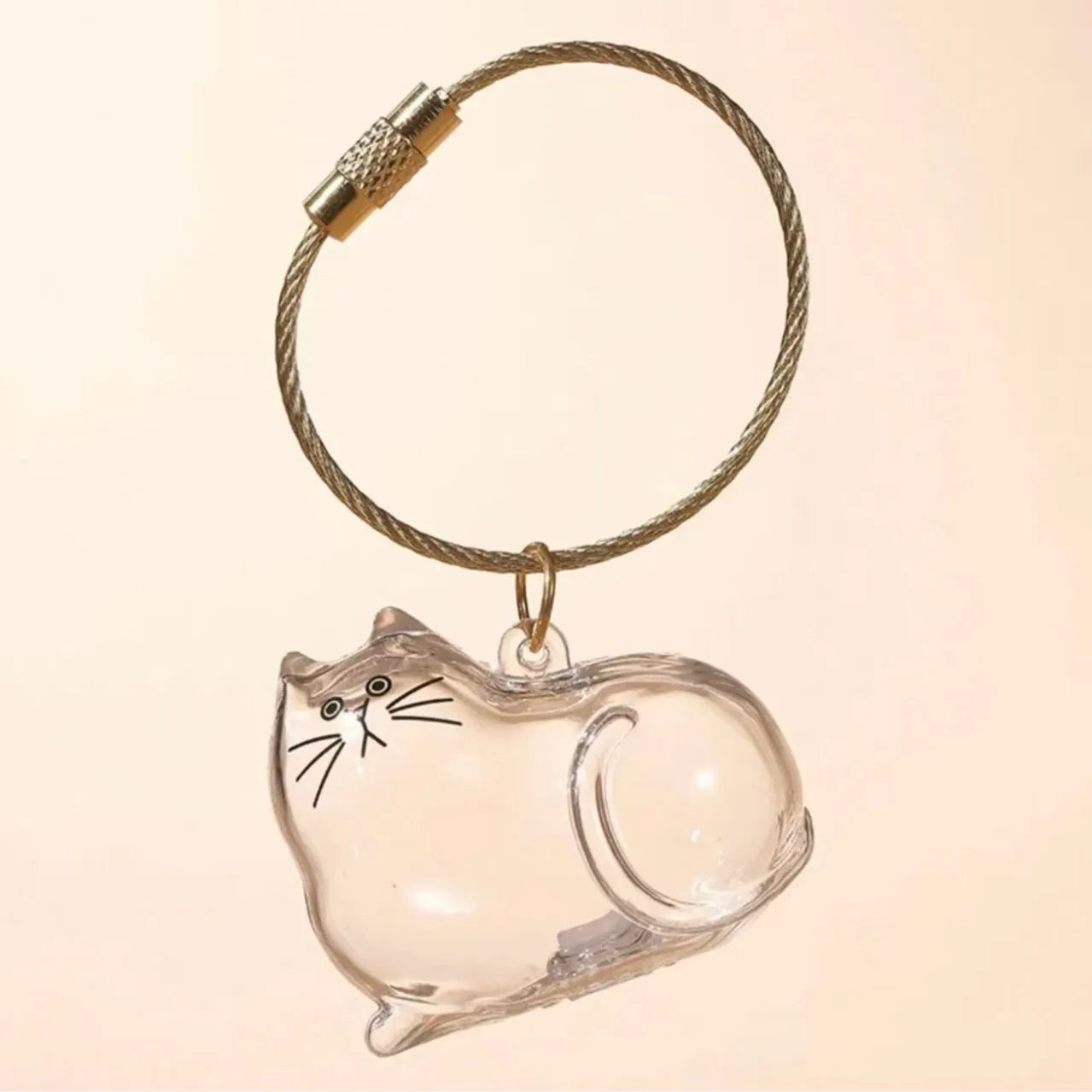 Cute Cat Hair Storage Container Ornament Transparent Pet Resin Capsule Ornament for Pet Lover DIY Portable Keychain Accessories