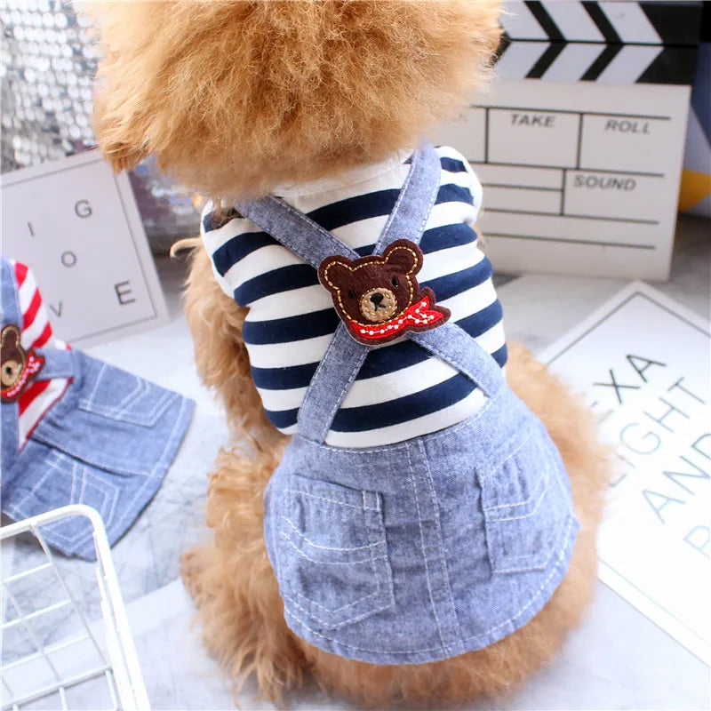 Cute Pets Clothes For Yorkshire Terrier Dogs Little Puppies Small Animals Breeds Striped Summer Wedding Princess Cats Dresses