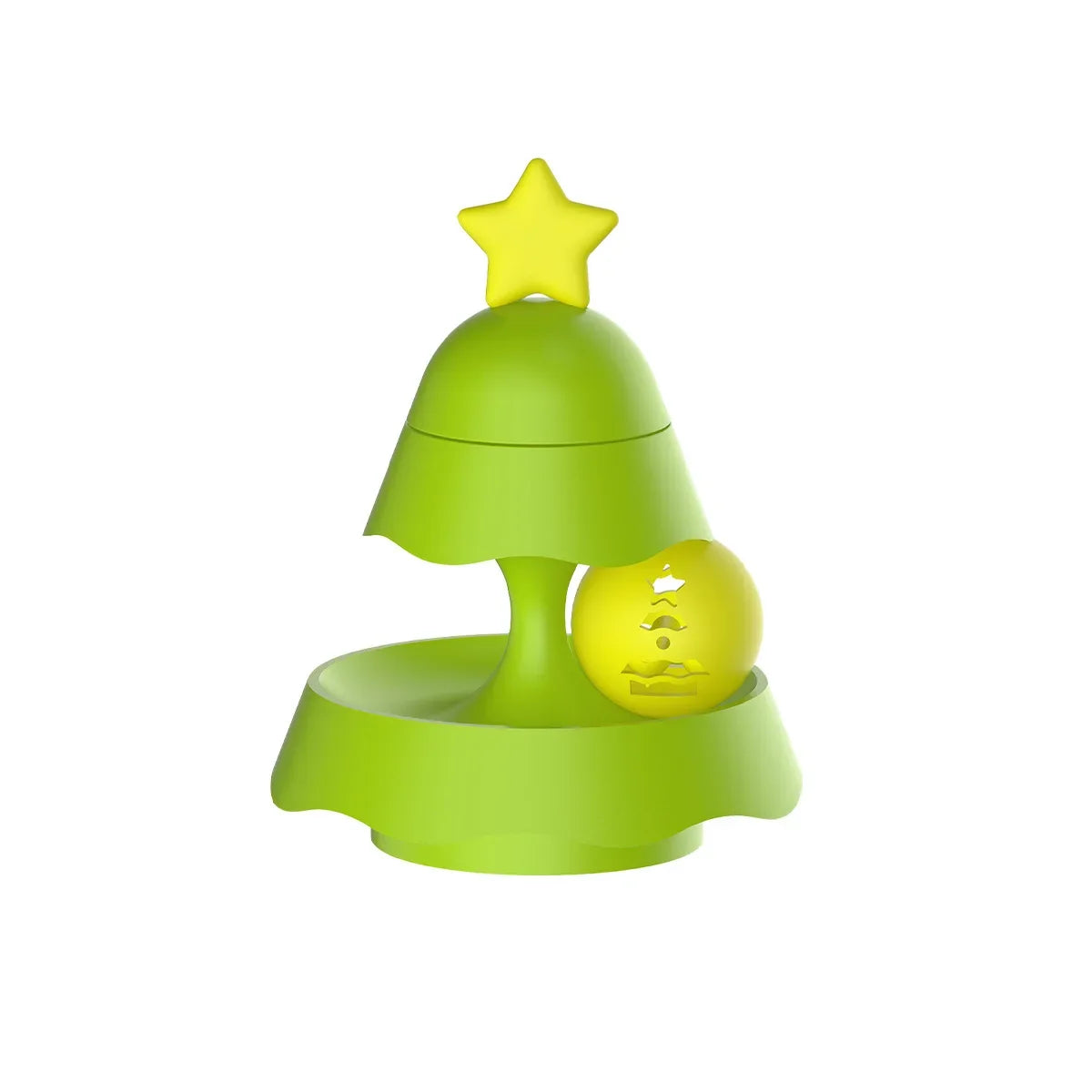 Cats Christmas Tree Mini Track Turntable Bell Glowing Ball Self Amusement Puzzle Pet Toy Interactive Durable Safe Non Toxic
