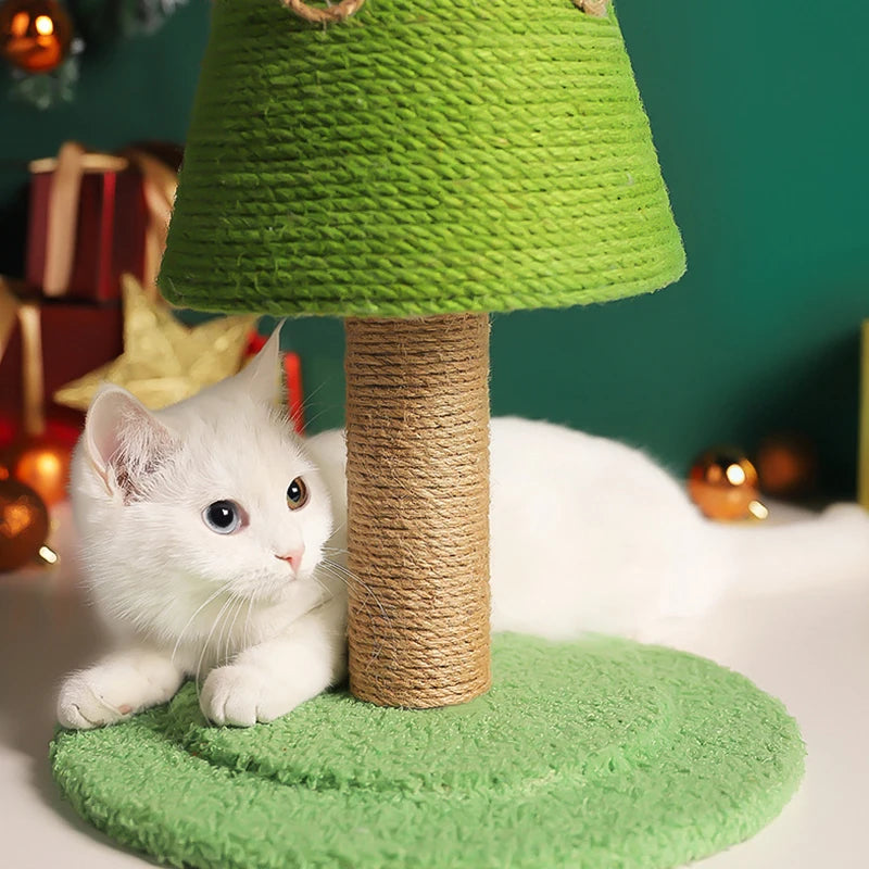 Christmas tree cat climbing rack, sisal cat scratching post, claw grinding, pet furniture, Christmas decoration, cat scratching