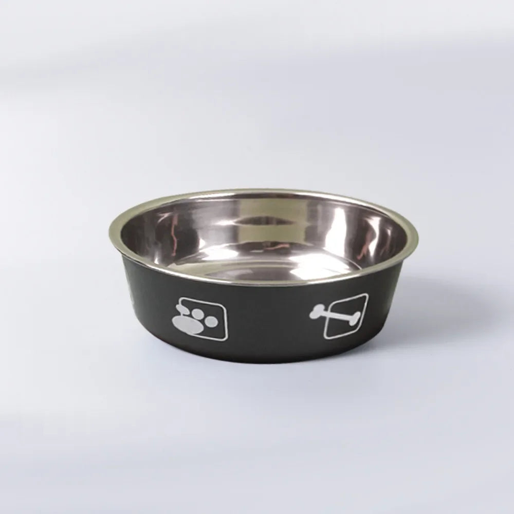Durable Pet Food Bowl Stainless Steel Double-layer Thickened Anti-slip Water Pet Feeder Water Basin Universal for Cats and Dogs