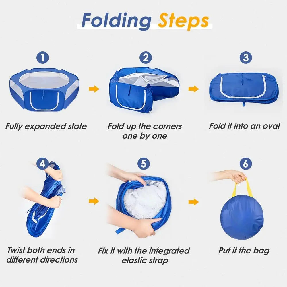 Animal Playpen Pet Portable Foldable Exercise Fence with Side Door Outdoors Pet Cage Tent for Cats/Dogs/Rabbits/Hamster