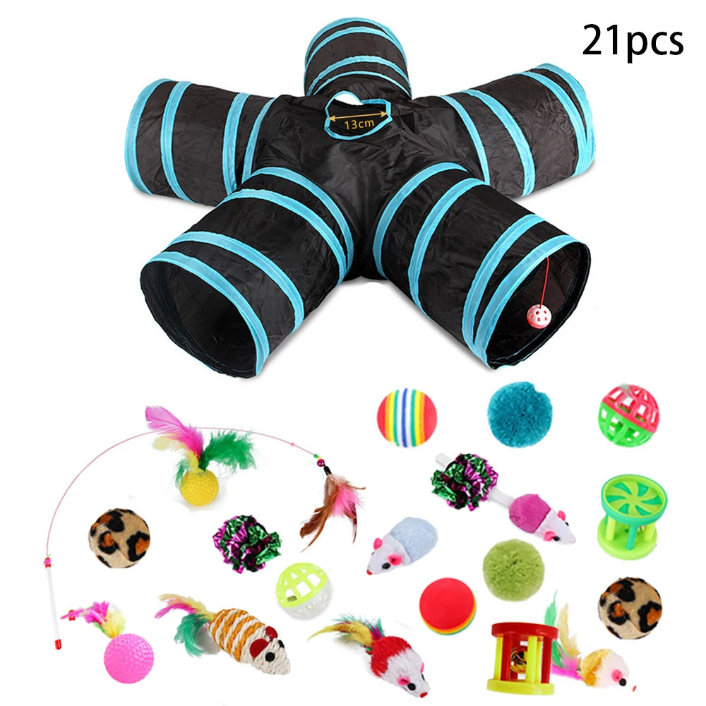 Cat Kitten Toys Variety Pack Pet Cat Toys Combination Set Cat Toy Funny Cat Stick Sisal Mouse Bell Ball Cat Supplies