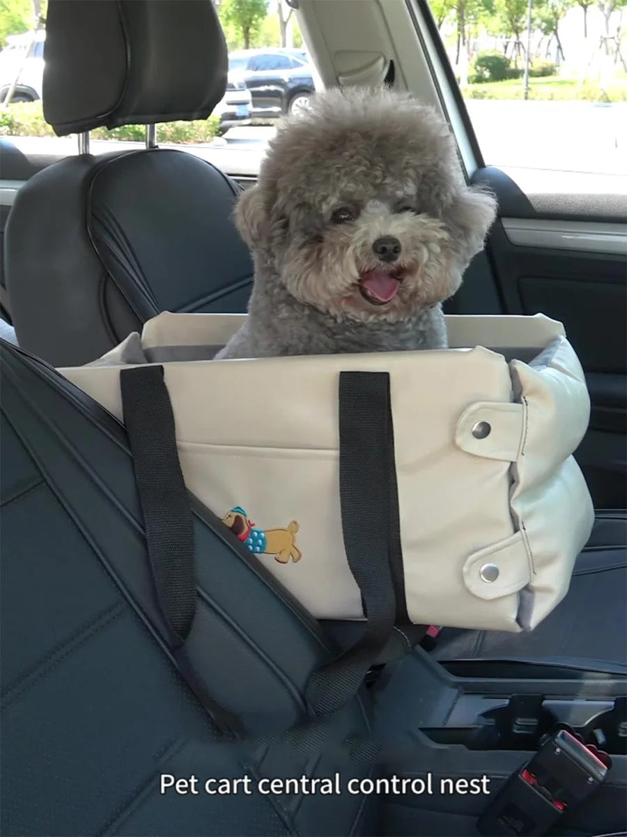 Dog Carrier Car Central Control Pet Safety Seat Dog House Cushion Pet Car Supplies Cat Mat Dog Car Seat Dog Nest PU Leather