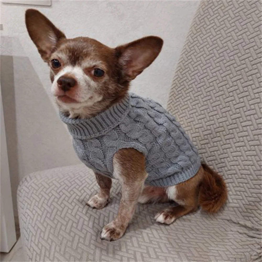 Classic Solid Chihuahua Puppy Dog Sweater for Small Dogs Winter Warm Pet Clothes Yorkshire Schnauzer Pullovers disfraz de perro
