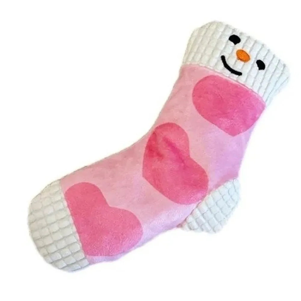 Cute Sound Making Pet Treat Dispenser Bite-Resistant Durable Chew Toy Squeaker Cartoon Socks Cat