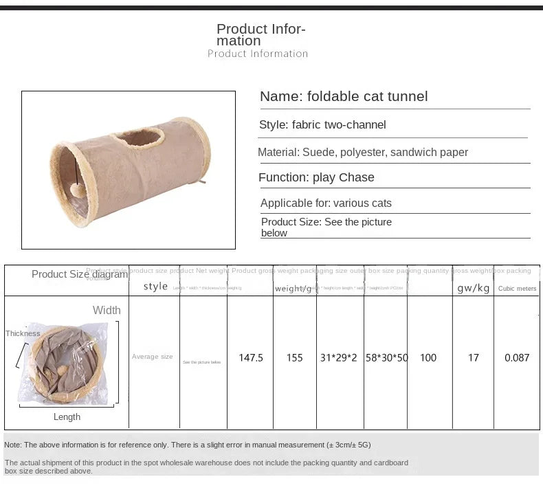 Pet Supplies Cat Tunnel Can Receive Folding Suede Cat Tunnel Cat Toy Drill Bucket. Pet Toys  Cats Toys  Pet Supplies